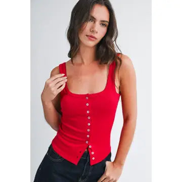 Cherry Button Front Cami