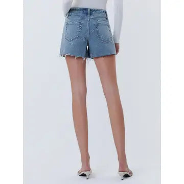 High Rise Daisy Embroidered A Line Shorts