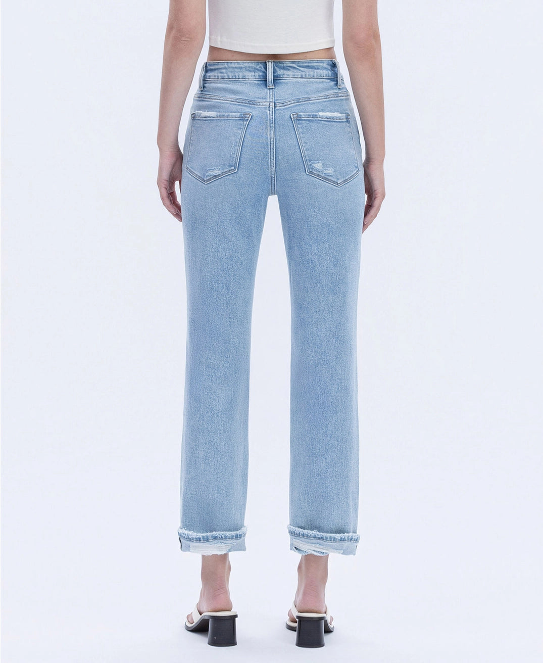 Vervet High Rise Roll Up Crop Straight