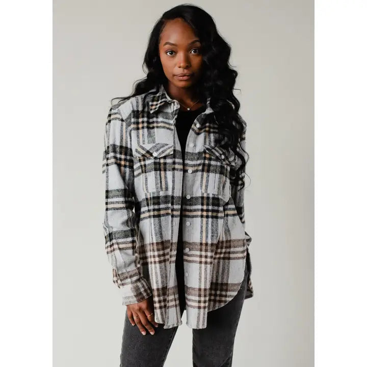 Grey Olive Faded Flannel