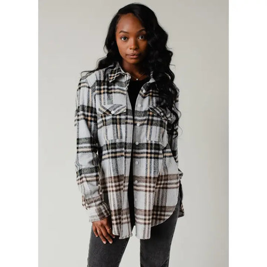 Grey Olive Faded Flannel