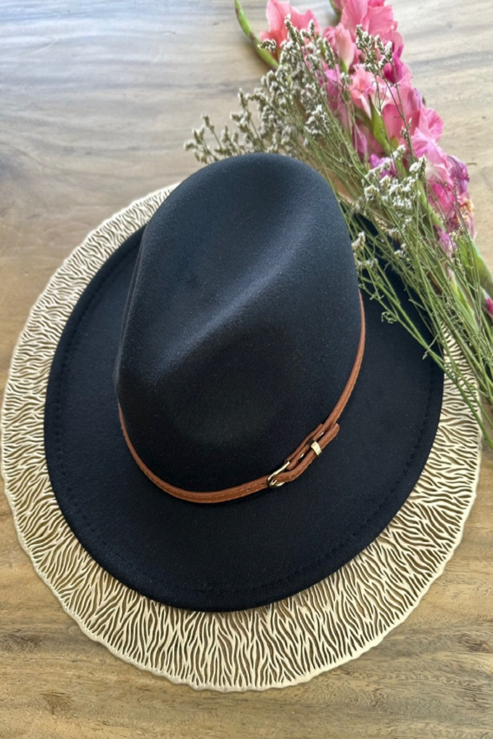Fedora Hat with Leather Belt