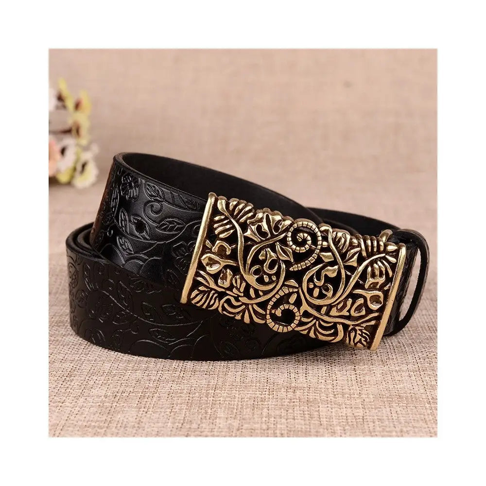 Black Vintage Leather Belt