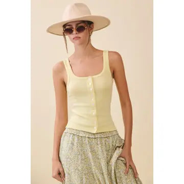 Yellow Button Front Cami