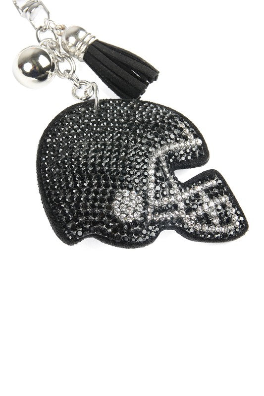 Black Football Helmet Keychain