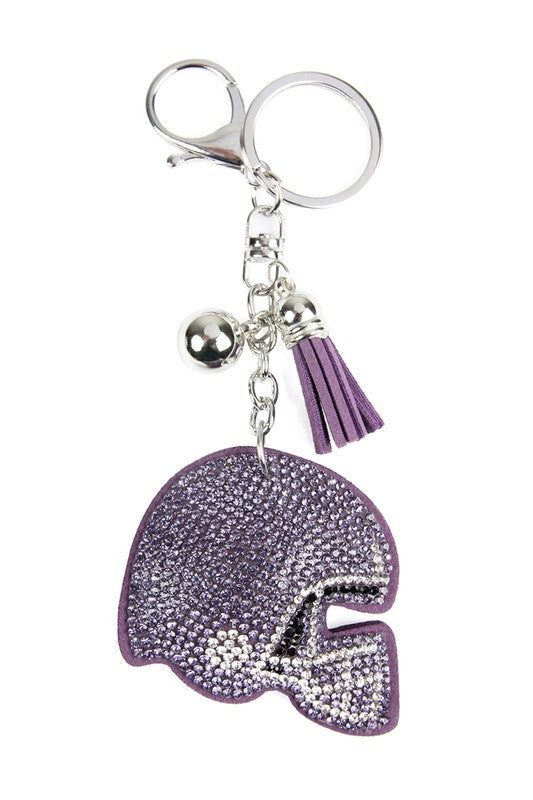 Purple Football Helmet Key Chain