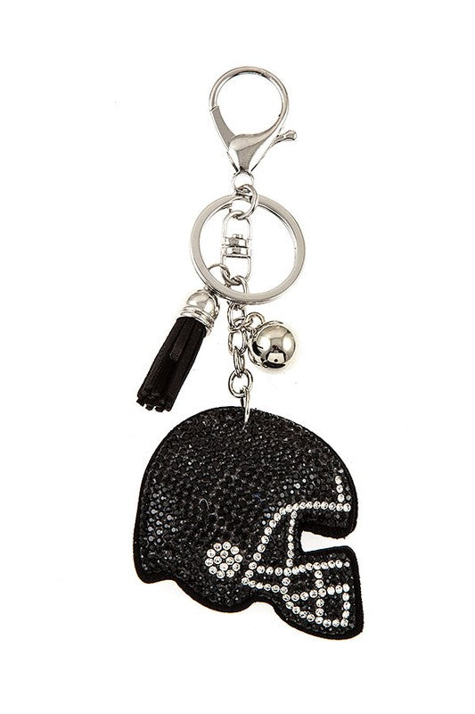 Black Football Helmet Keychain