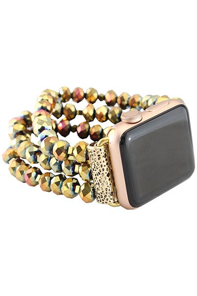 Multi Gold Beaded Watch Band