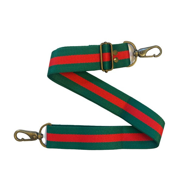 Red and Green Stripe Bag/Purse Strap