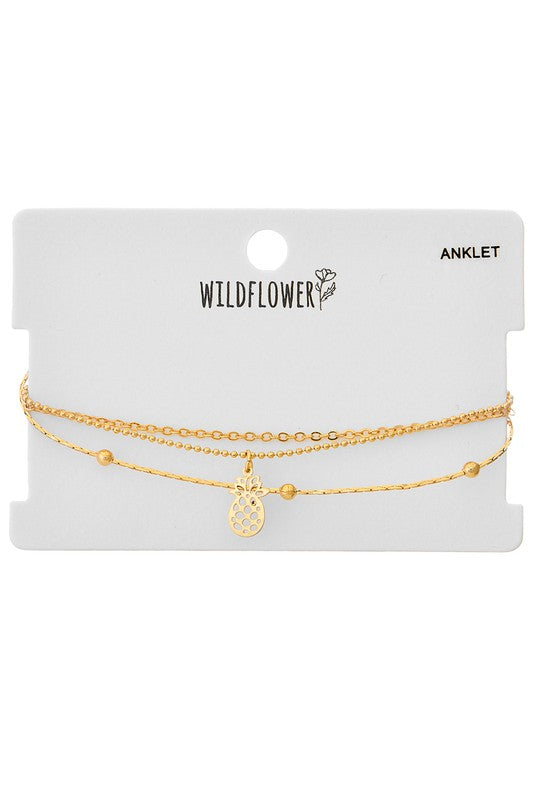 Multi Layered Charm Anklet