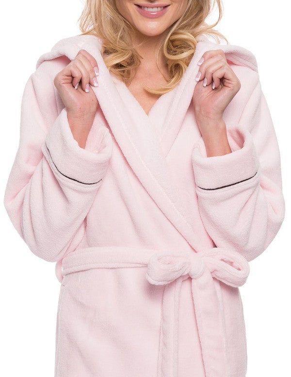 His Babe Premium Fleece Plush Spa/Bath Hooded Robe