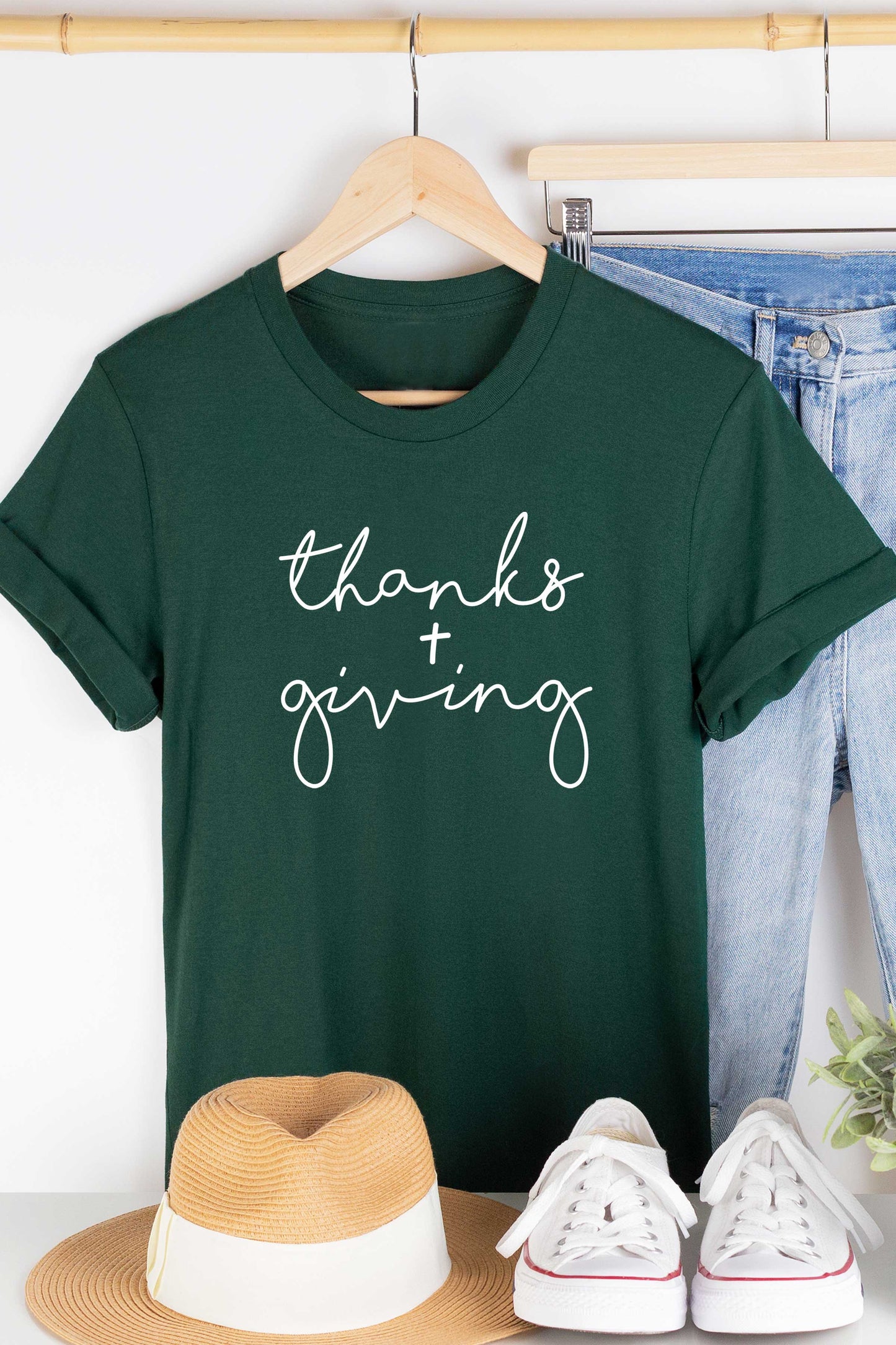 Hunter Green Thanksgiving Graphic Tee