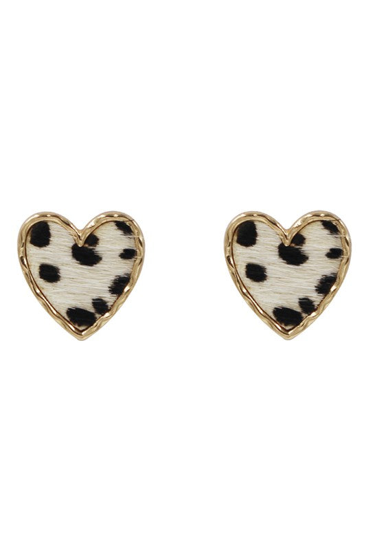 White Cheetah Print Heart