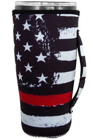 Fire Patriotic Tumbler Drink Sleeve