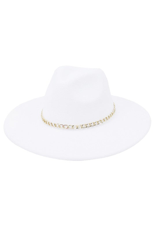 White Chain Link Panama Hat