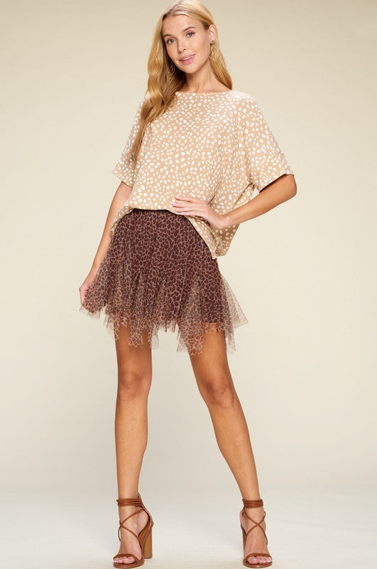 Ditzy Leopard Print Mini Skirt