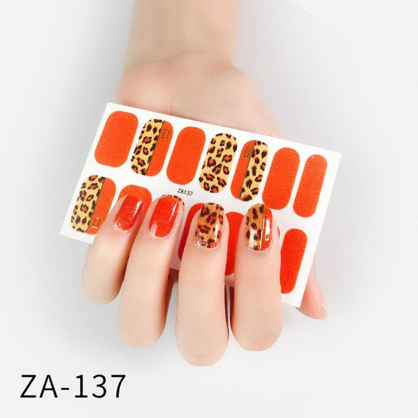 Leopard/Red Adhesive Nail Set