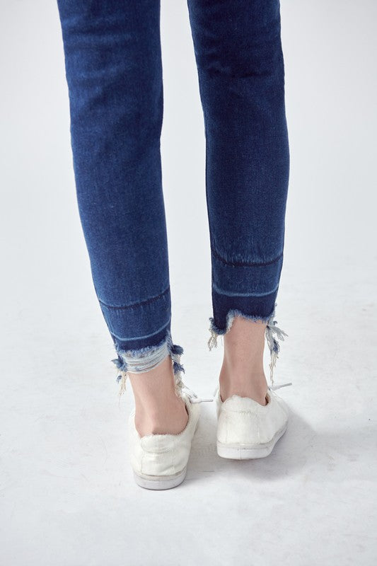 Dark Kancan Trouser Waist High Rise Ankle Skinny