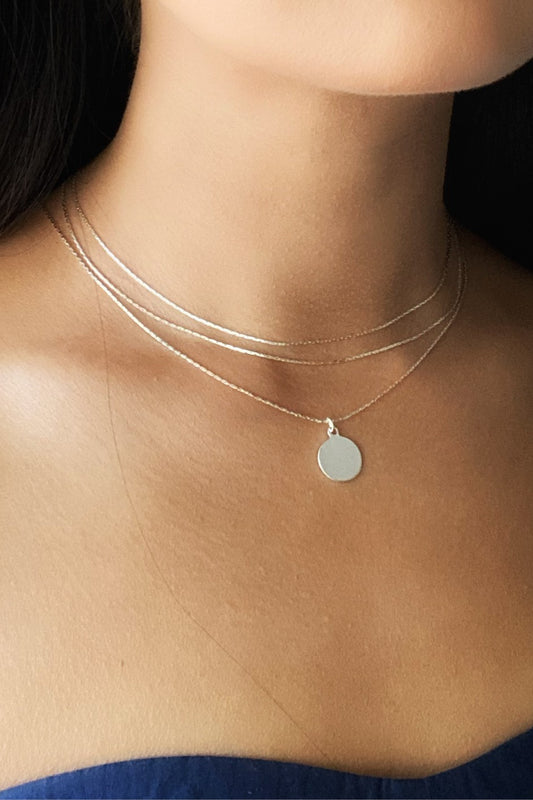 Delicate Pendant Triple Layered Necklace