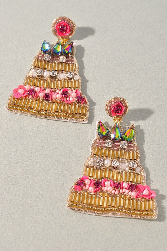 Beaded/Gemstone Cake Earrings