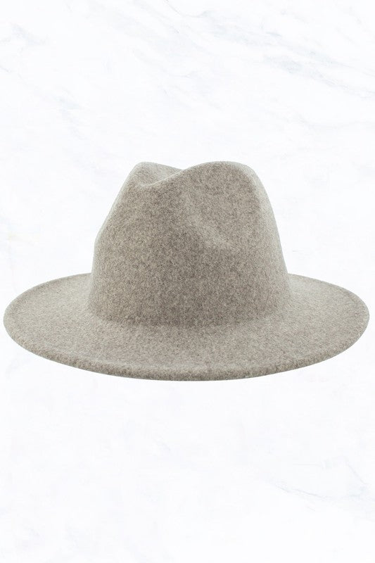 Heathered Taupe Wool Fedora Hat