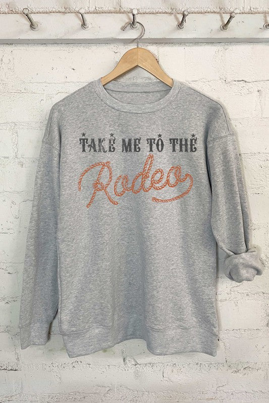 Grey Take Me to The Rodeo Crew Neck