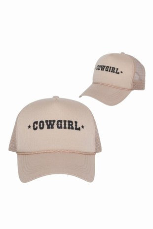 Beige Cowgirl Trucker Hat