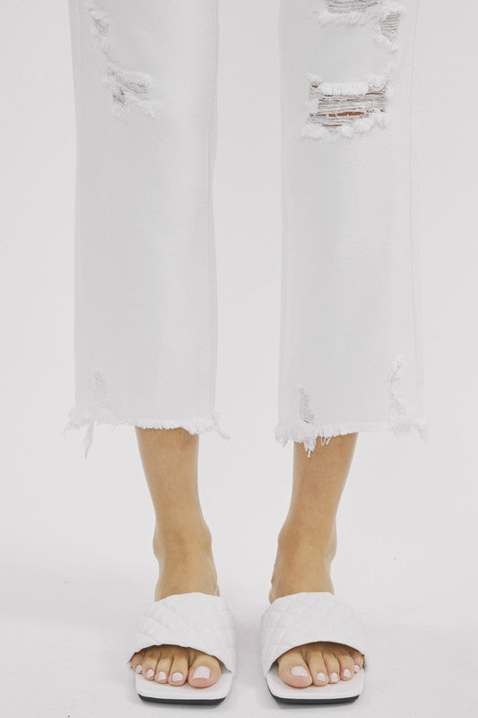 Kancan White High Straight Jean