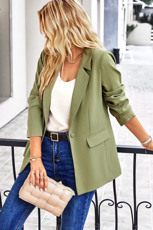 Sage Green Button Blazer