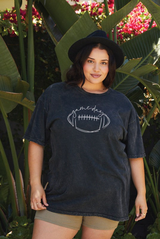 Plus Mineral Black Football Game Day Tee