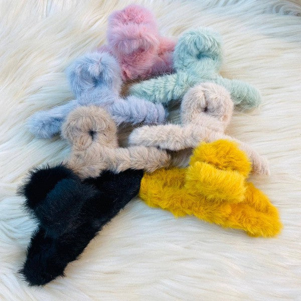 Fuzzy Hair Clips