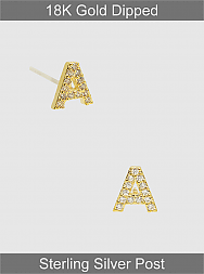 Gold Initial Stud Earrings