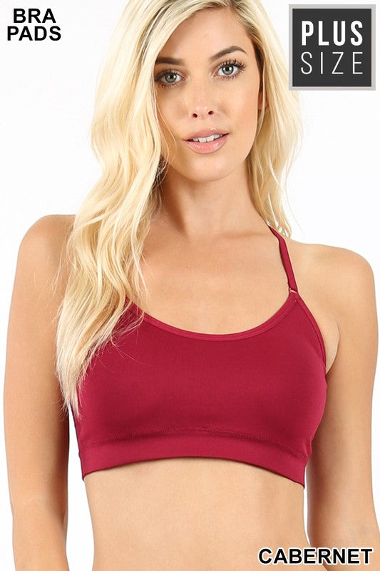 Plus Cross Back Padded Seamless Adjustable Bralette