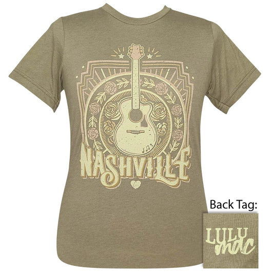 Olive Green Nashville Guitar Graphic Tee