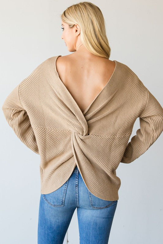 Plus Size Twisted Back Sweater