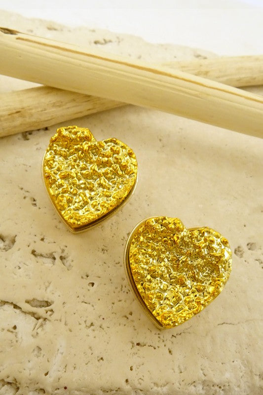 Gold Heart Studs