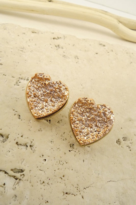 Rose Gold Heart Studs