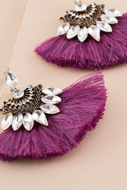 Fuchsia Fringe Earrings