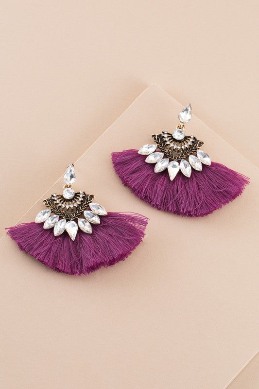 Fuchsia Fringe Earrings