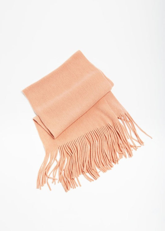 Light Mauve Long Fringe Scarf