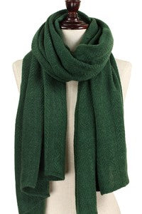 Green Oblong Soft Knit Scarf