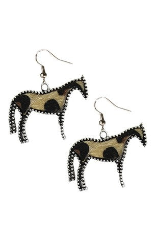 Horse Leopard Hide Earring