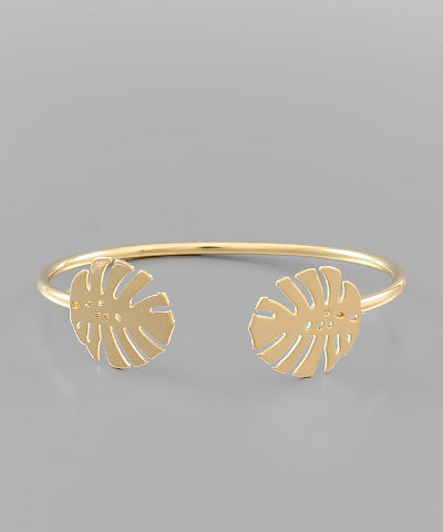 Gold Tropical Palm Leaf Cuff