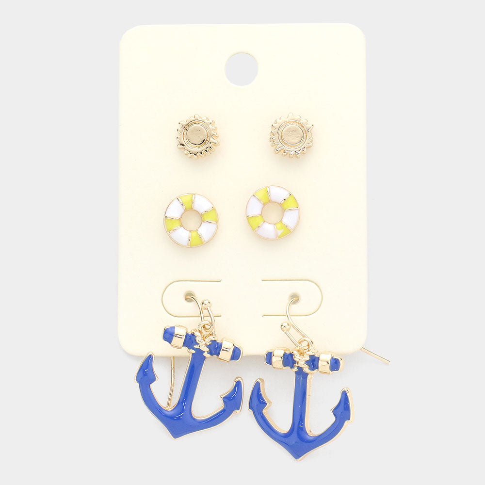 Anchor Earring Set