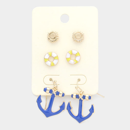 Anchor Earring Set