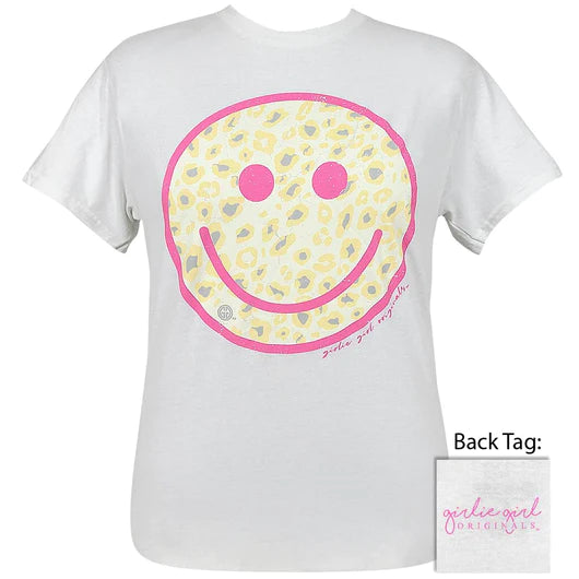 Leopard Print Happy Face Graphic Tee