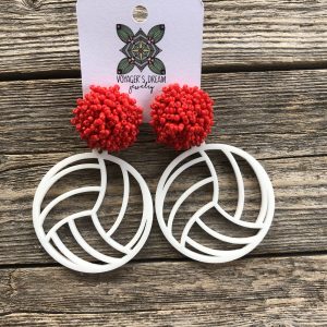 Acrylic Volley Ball Earrings