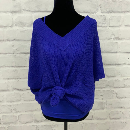 Bright Blue Oversized V-Neck Sweater