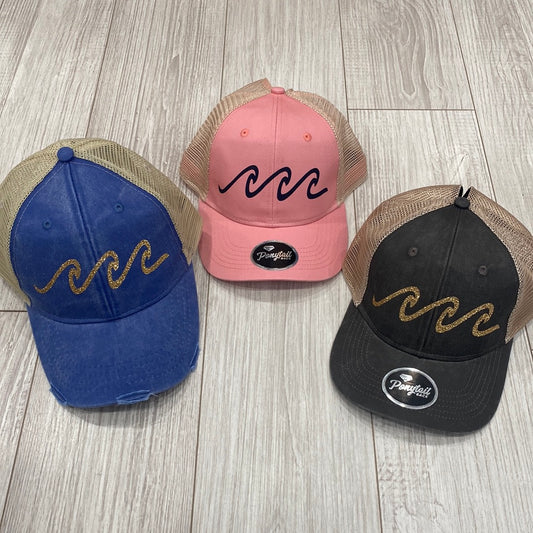 Faded Distressed Meshback Waves Hat
