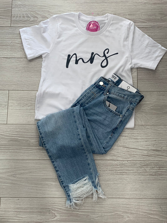 White Mrs. Graphic Tee